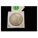 US 1892-S KEY DATE MORGAN SILVER DOLLAR.