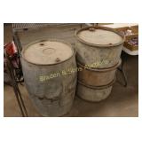 GROUP OF 2 ANTIQUE GULF REFINERY OIL BARRELS.