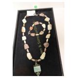 LADIES AFGHAN JASPER NECKLACE AND MATCHING .