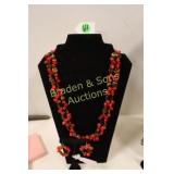 LADIES MATCHING NECKLACE AND EARRINGS.