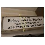 USED 8" X 28" 2 SIDED ADVERTISING SIGN.