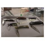 GROUP OF 6 USED FOLDING POCKET KNIVES