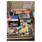 GROUP OF ASSTD SPORTS CARDS AND FIGURINES.