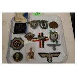 TRAY OF ASSTD GERMAN NAZI MEDALS ETC.
