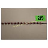 LADIES STERLING SILVER GEMSTONE BRACELET.