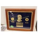 FRAMED 11" X 13" JFK TRIBUTE WITH 2-1964