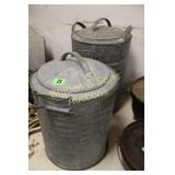 GROUP OF 2 VINTAGE GALVANIZED WATER JUGS.