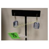 LADIES STERLING SILVER GEMSTONE EARRINGS.