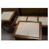 VINTAGE COFFEE TABLE AND 2 END TABLES.