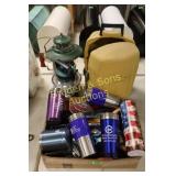 GROUP OF ASSTD CAMPING LANTERNS AND COFFEE CUPS.