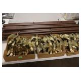 GROUP OF FLAG POLES WITH BRASS EAGLE TOPPERS