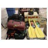 GROUP OF ASSTD FISHING AND CAMPING EQUIPMENT.