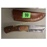 CUSTOM MADE 8" DAMASCUS STEEL FIXED BLADE