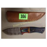 CUSTOM MADE 7.5" DAMASCUS STEEL FIXED BLADE
