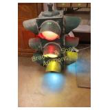 VINTAGE 3 SIDED STOP LIGHT WITH ELECTRIC