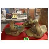 GROUP OF 3 VINTAGE BRASS ELEPHANTS.