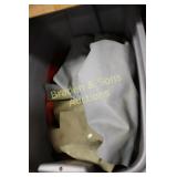 GROUP OF ASSTD LEATHER SCRAP PIECES WITH TUB.