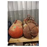 GROUP OF 2 USED AIR TANKS, ONE NEEDS REPAIR.