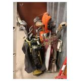 GROUP OF 3 SETS OF USED GOLF CLUBS.