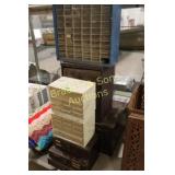 GROUP OF ASSTD NUT AND BOLT STORAGE BINS.