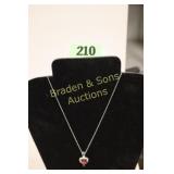 LAIDES STERLING SILVER GEMSTONE NECKLACE.