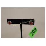 LADIES STERLING SILVER GEMSTONE EARRINGS.