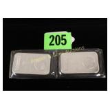 GROUP OF 2-1 OZ SILVER ROUNDS.