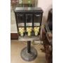 USED 3 SLOT BUBBLE GUM VENDING MACHINE, NO KEY.