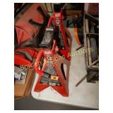 TWO BIG RED 6 TON JACK STANDS