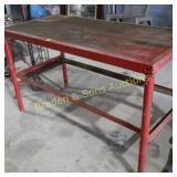 CUSTOM MADE HEAVY DUTY 60"X29" STEEL WORK TABLE