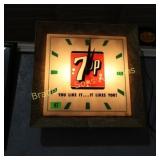 VINTAGE  16"X16" 7UP ADVERTISING WALL CLOCK