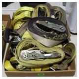 GROUP OF 2 BOXES OF ASSORTED TIE DOWN STRAPS