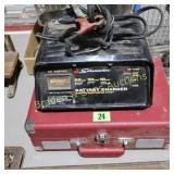 USED RECORD PLAYER AND BATTERY CHARGER