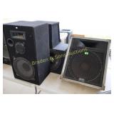 GROUP OF USED SPEAKERS.