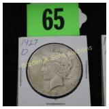 US 1927-D PEACE SILVER DOLLAR