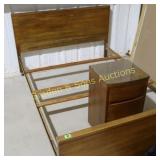 VINTAGE FULL SIZE BED FRAME AND NIGHT STAND.