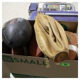 GROUP OF VINTAGE FOOTBALLS ETC.