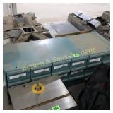 USED 34" NUT AND BOLT TABLE TOP STORAGE BIN.