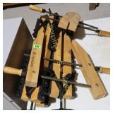 GROUP OF ASSTD WOOD CLAMPS.