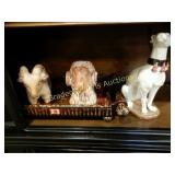 CONTEMPORARY TRAY AND 3 DESIGNER DECORATIONS