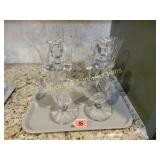 GROUP OF 2 WATERFORD CANDLESTICK HOLDERS AND