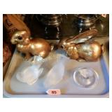 TRAY OF ASSTD TRAY OF FIRURINES INCLUDING THREE