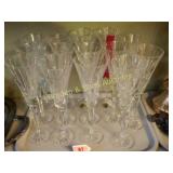 GROUP OF 14 WATERFORD CRYSTAL CHAMPAGNE FLUTES