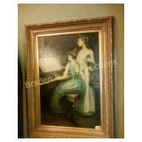 GILT FRAMED 35" X 23" OIL ON CANVAS BY VANESSA