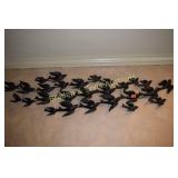 CONTEMPORARY 70" X 20" METAL FLOCK OF DOVES