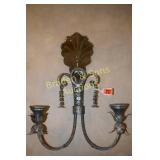 GROUP OF 2 WROUGHT IRON WALL MOUNTED