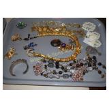TRAY OF ASSTD DESIGNER COSTUME JEWELRY