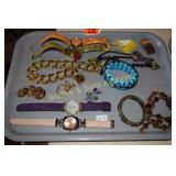 TRAY OF ASSTD DESIGNER COSTUME JEWELRY
