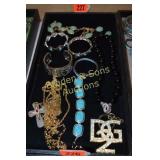 TRAY OF ASSTD DESIGNER COSTUME JEWELRY