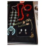 TRAY OF ASSTD TURQUOISE ASSTD JEWELRY